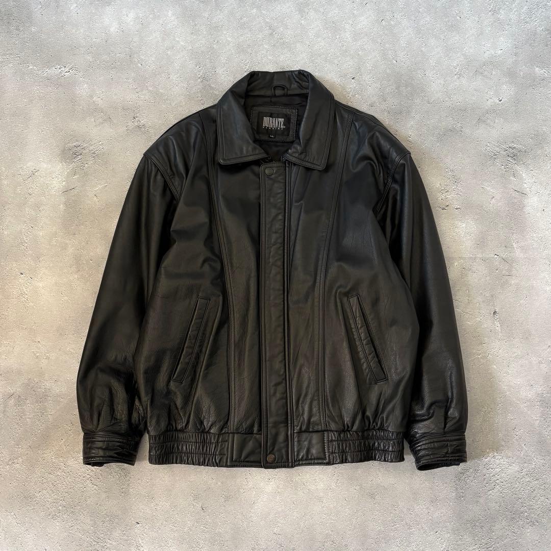 Vintage 80〜90s real leather jacket 牛革 短丈