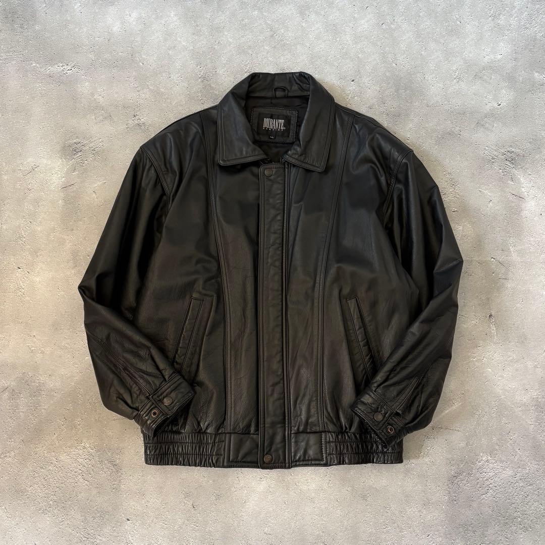 Vintage 80〜90s real leather jacket 牛革 短丈