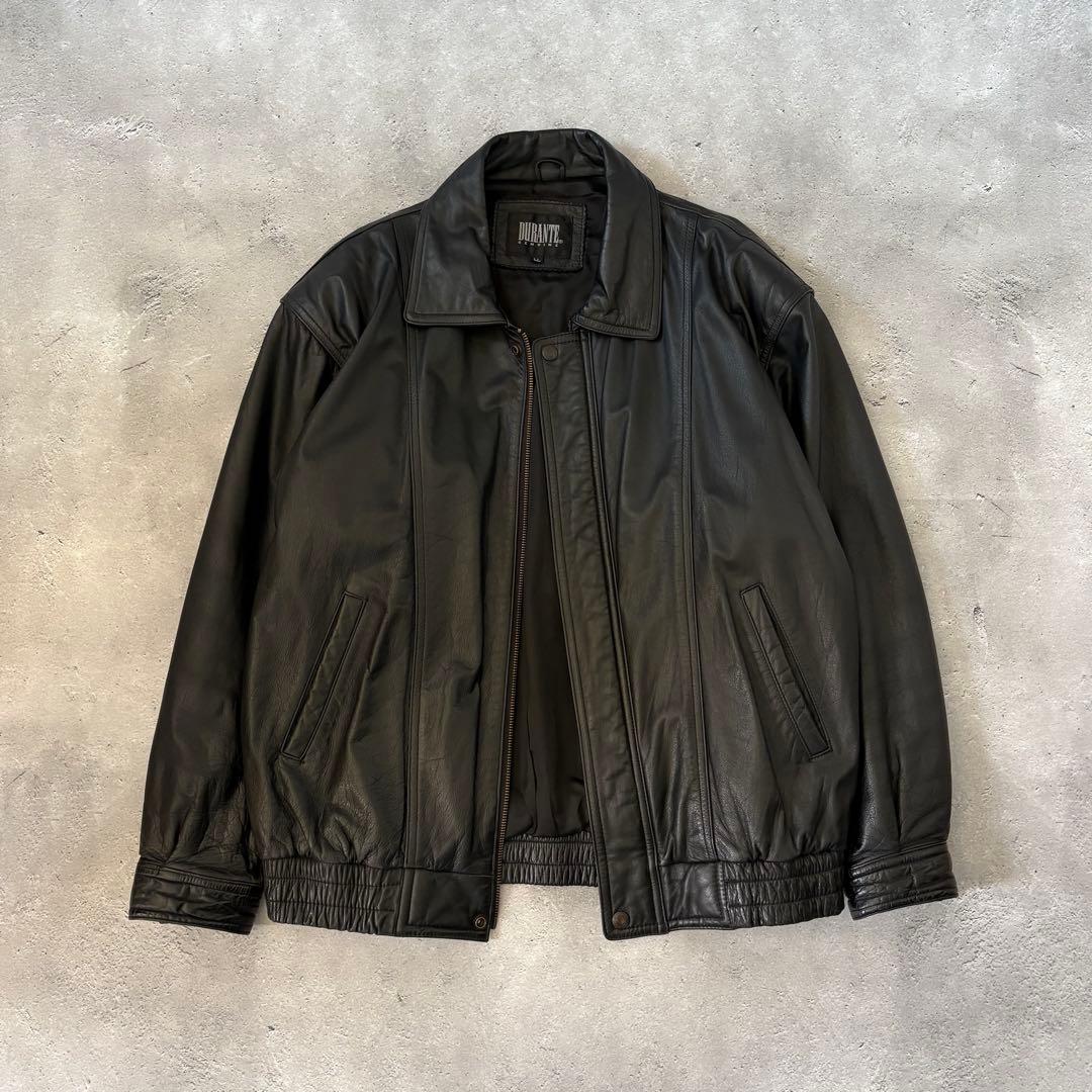 Vintage 80〜90s real leather jacket 牛革 短丈