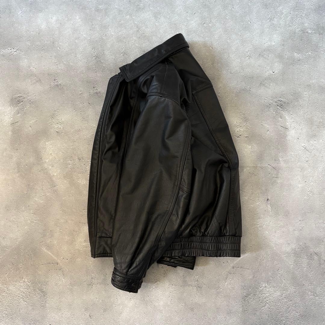 Vintage 80〜90s real leather jacket 牛革 短丈