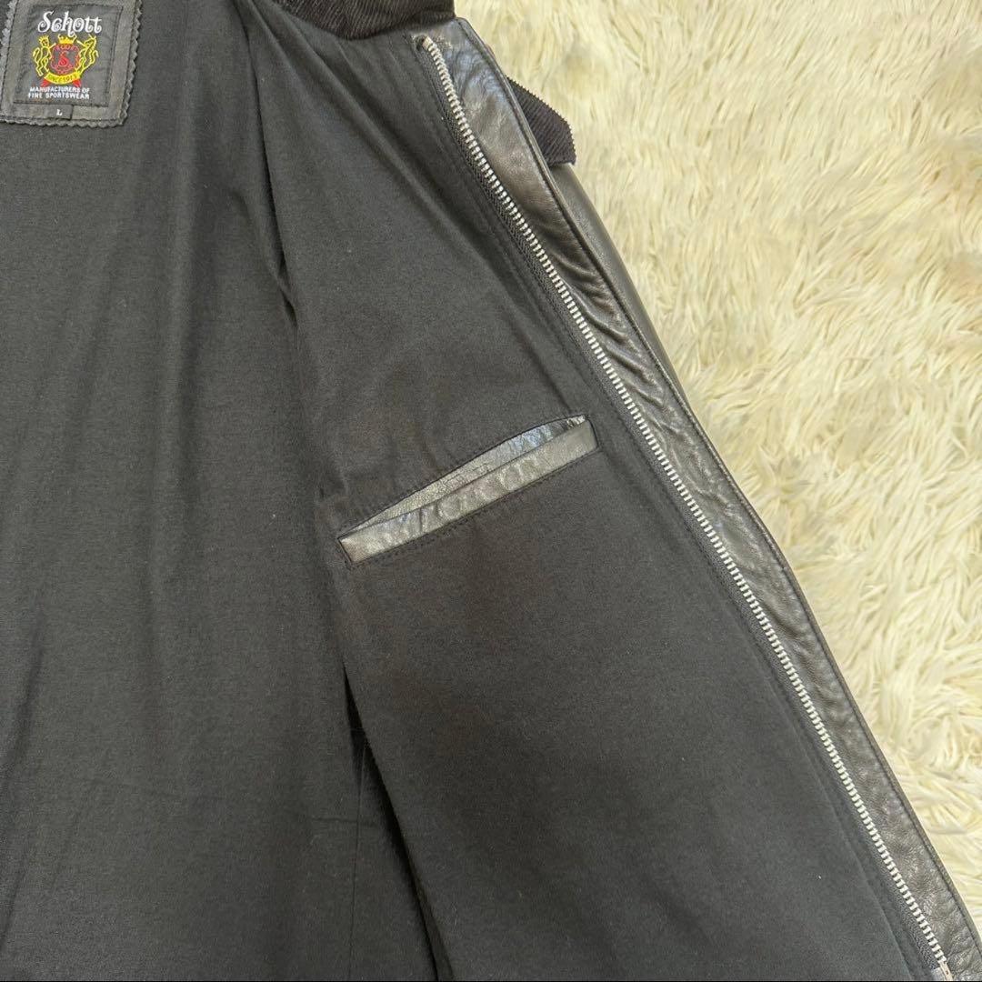 極美品✨Schott　ショット　ライダースジャケット　レザー　L　羊革　シングル
