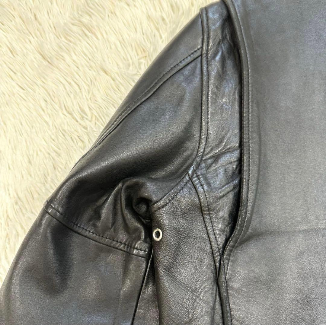 極美品✨Schott　ショット　ライダースジャケット　レザー　L　羊革　シングル