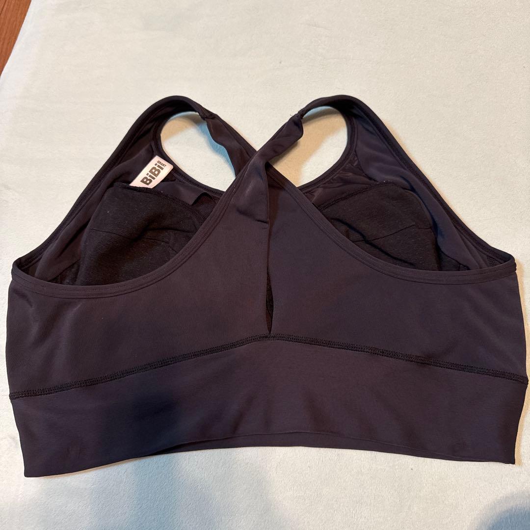 クロスバック スポーツブラ 黒