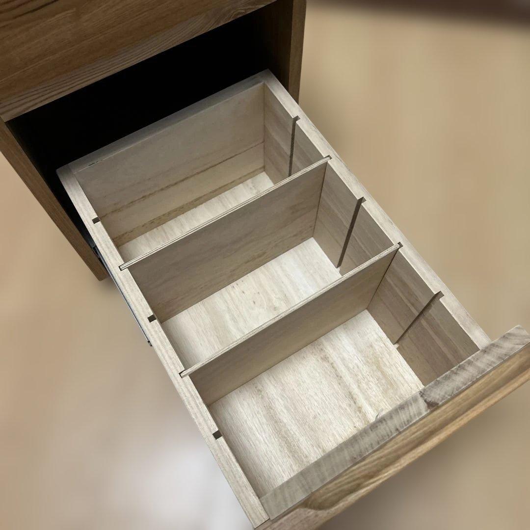 【極美品】無印良品 キャスター付きデスクキャビネット タモ材 天然木 学習机