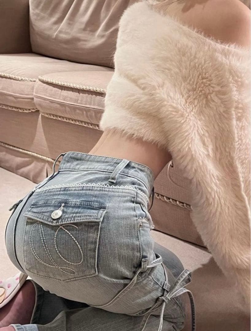 Darich新品タグ付き ダーリッチ ピコレースハイウエストフレアデニム XS