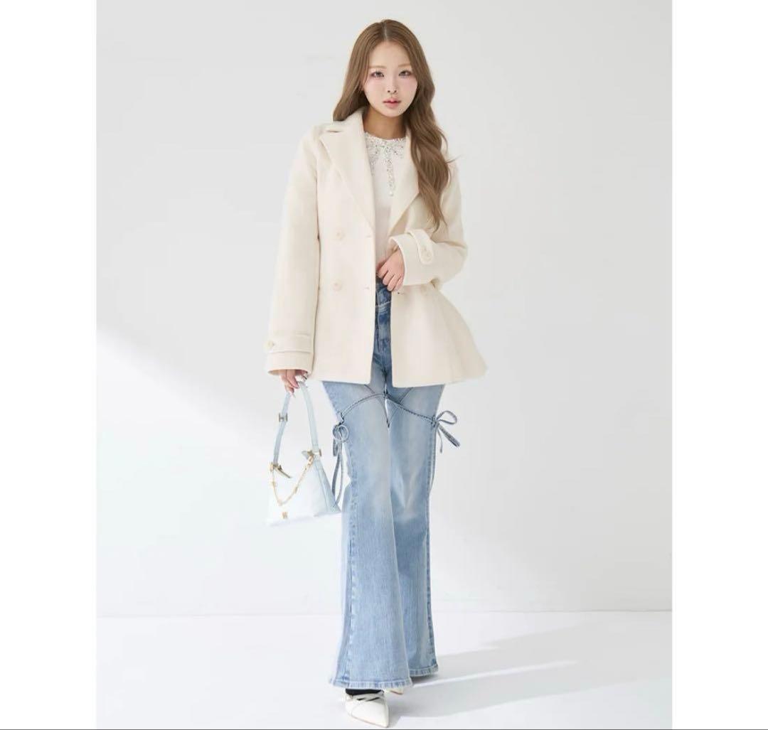 Darich新品タグ付き ダーリッチ ピコレースハイウエストフレアデニム XS