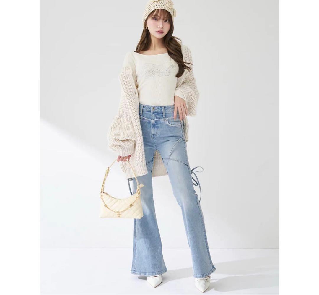 Darich新品タグ付き ダーリッチ ピコレースハイウエストフレアデニム XS