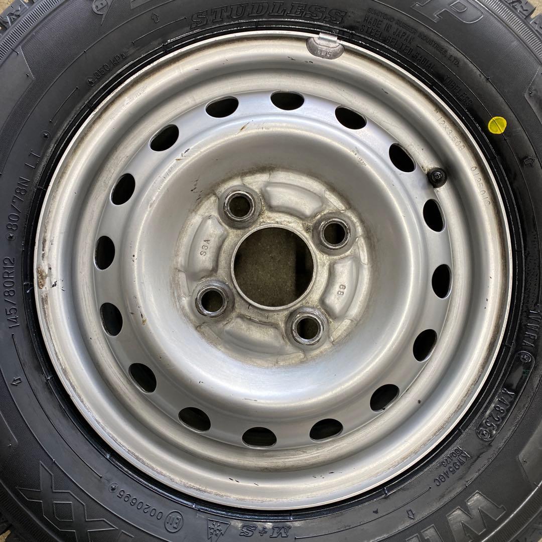 新品ダンロップスタッドレスセット145/80R12LT 軽トラ、軽バン