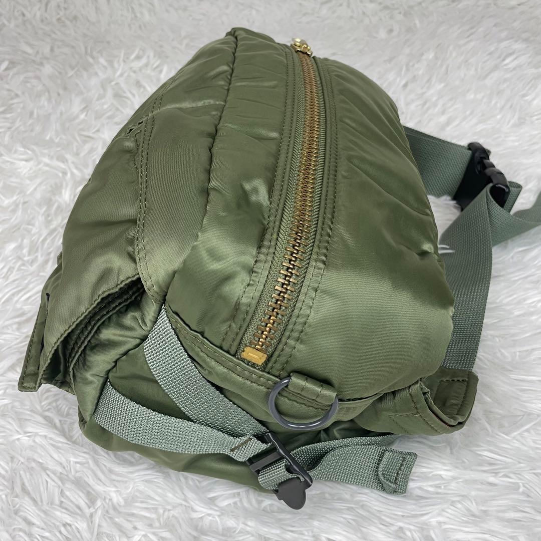 超極美品✨PORTER✨タンカー✨ウエストボディバッグ✨希少人気カラー✨カーキ緑