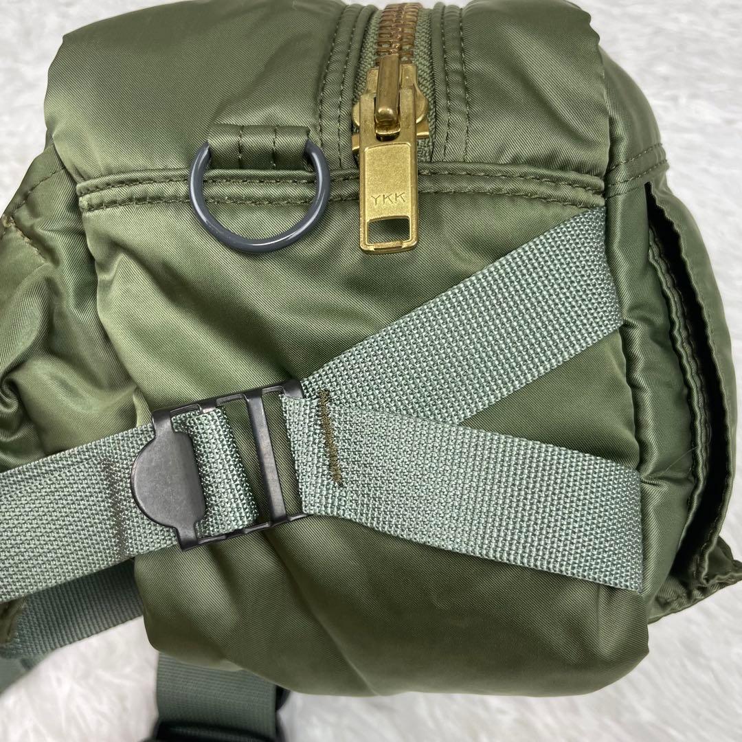 超極美品✨PORTER✨タンカー✨ウエストボディバッグ✨希少人気カラー✨カーキ緑