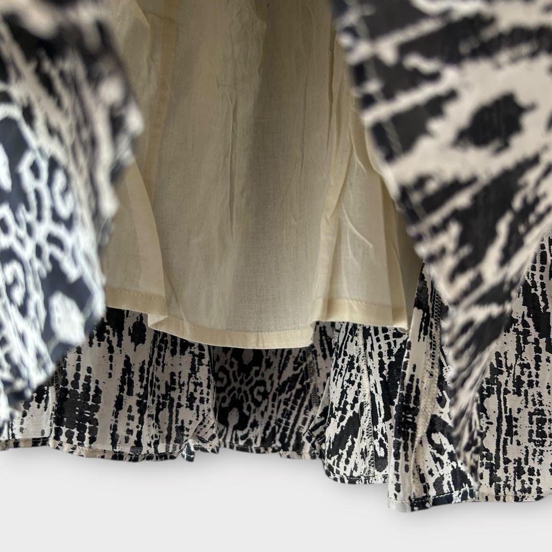 たまごジャーナルスタンダード　インドコットン　綿　フレアスカート　総柄