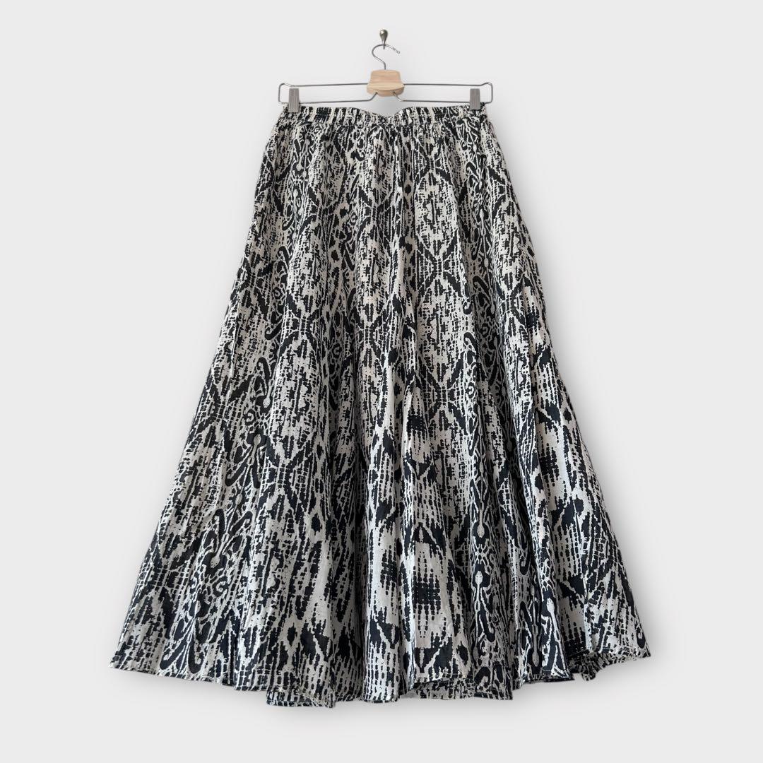 たまごジャーナルスタンダード　インドコットン　綿　フレアスカート　総柄