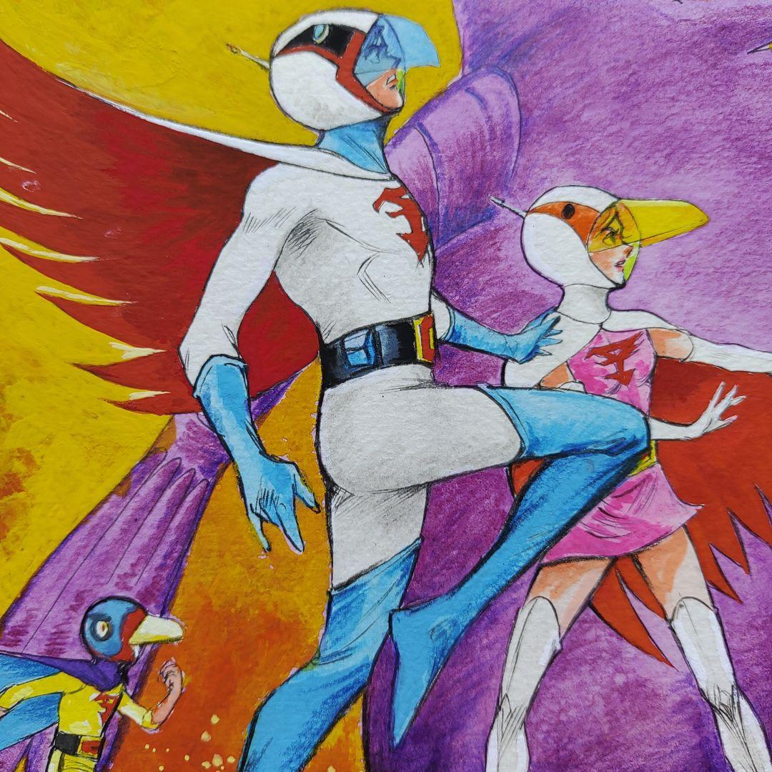 ガッチャマン　ガッチャマン達　肉筆原画