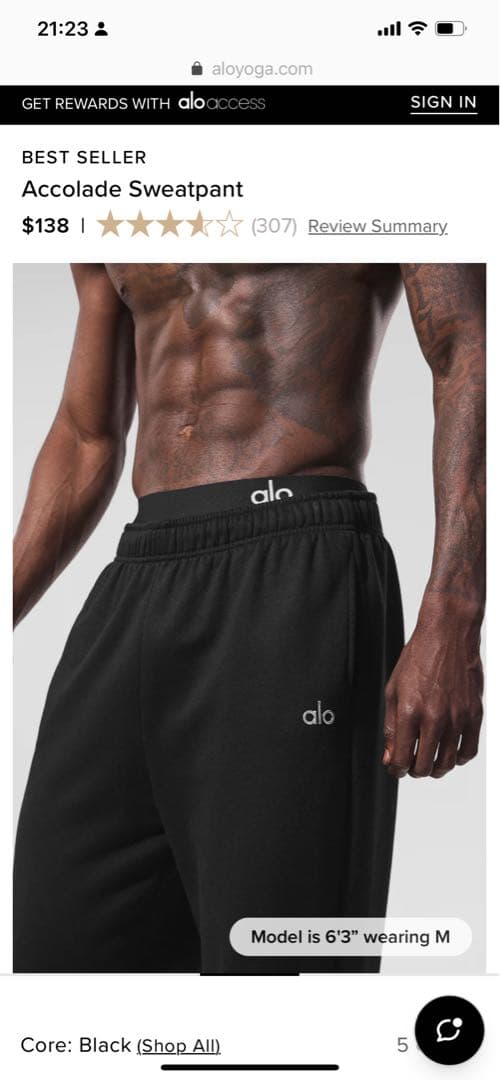 【本物】alo セットアップ　ブラック