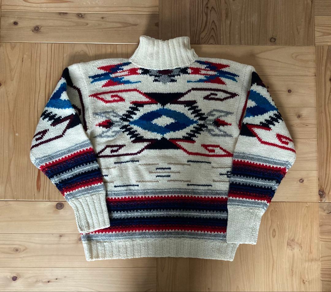 Ralph Lauren ラルフ M ハンドニット ネイティブ 古着 90s