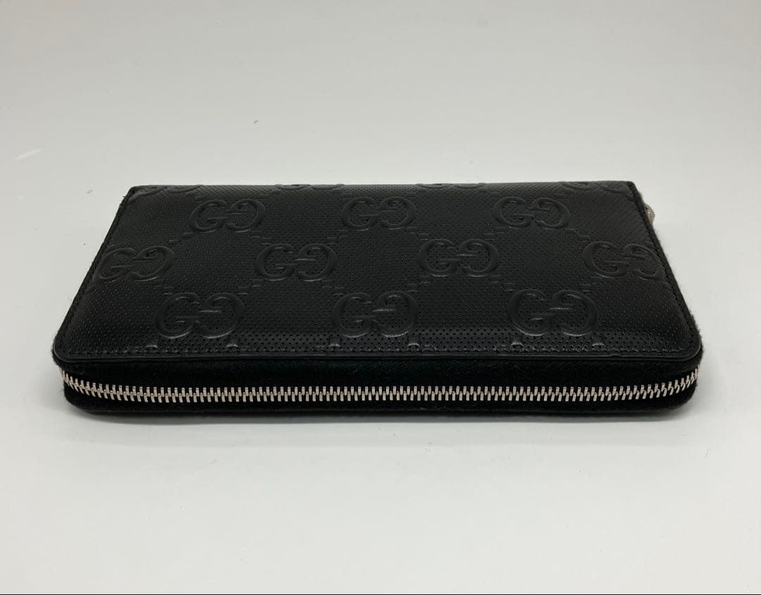 ⭐️ 極美品 グッチ GG エンボス ジッピー オーガナイザー 長財布 ブラック