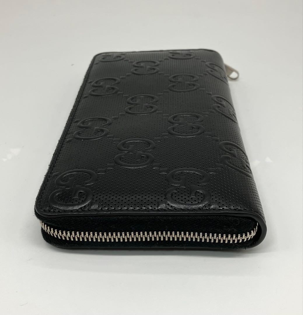 ⭐️ 極美品 グッチ GG エンボス ジッピー オーガナイザー 長財布 ブラック