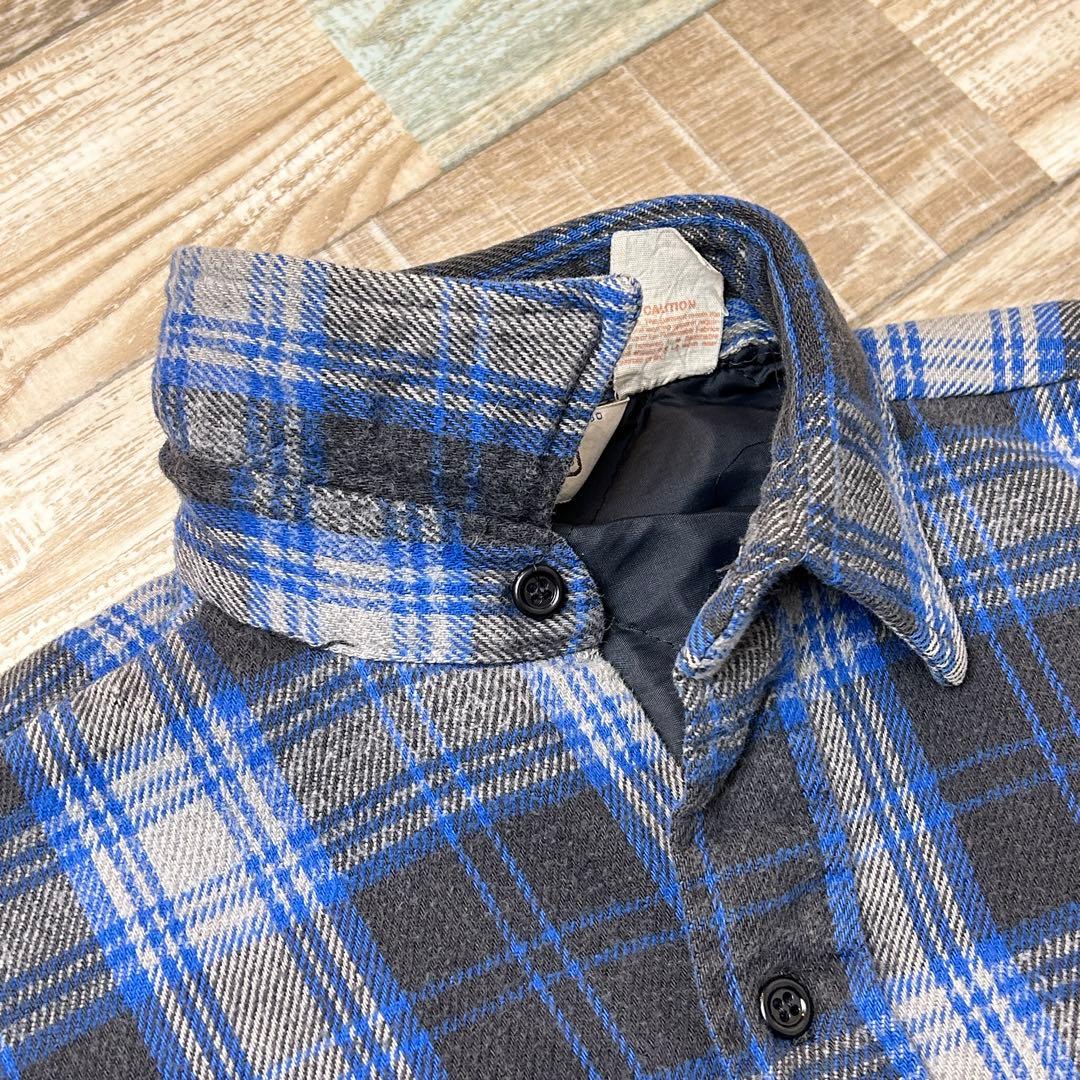 80s USA製 FIVEBROTHER キルティング ネルシャツ 希少サイズ