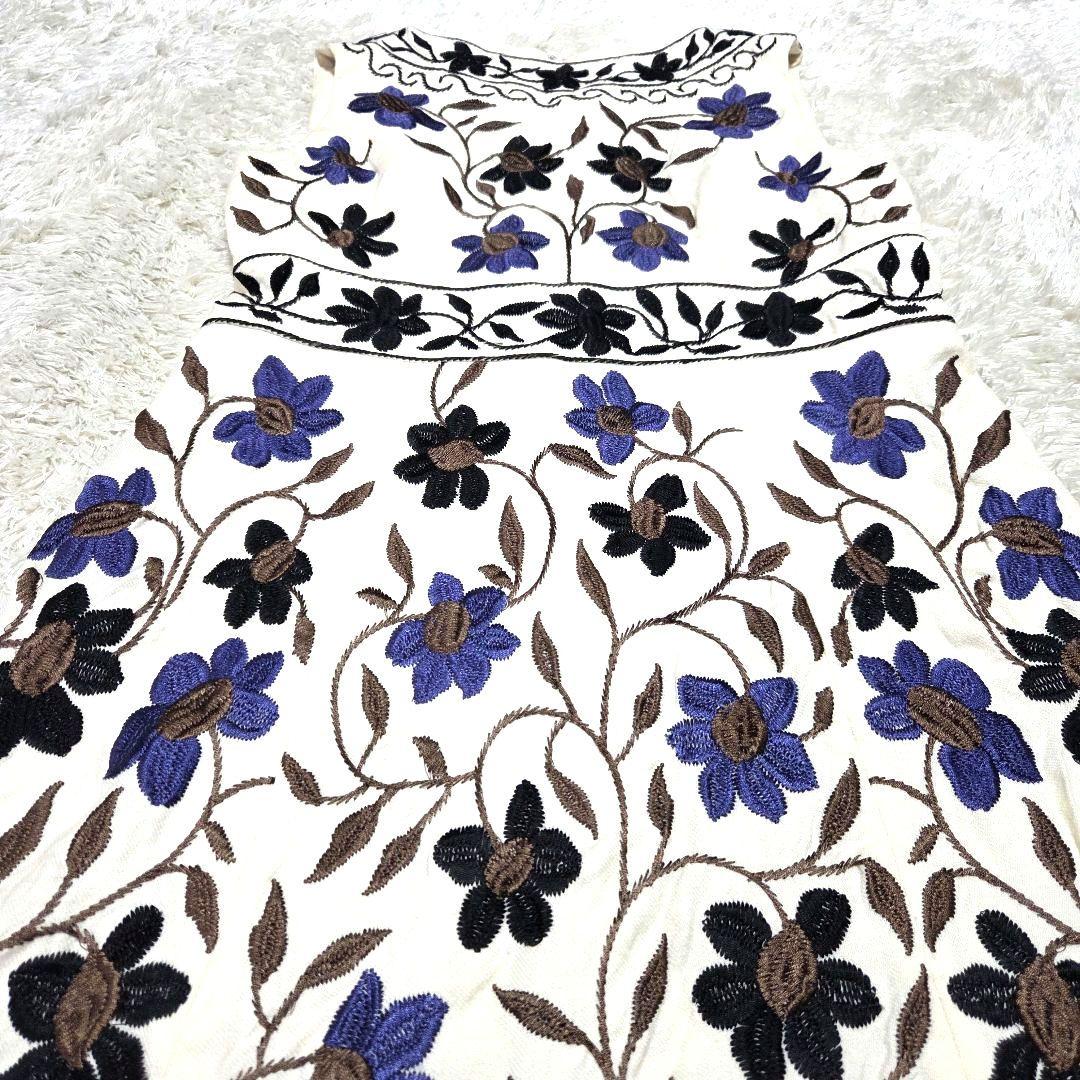 GRACE CONTINENTAL 刺繍 フラワーワンピース 38 インド製