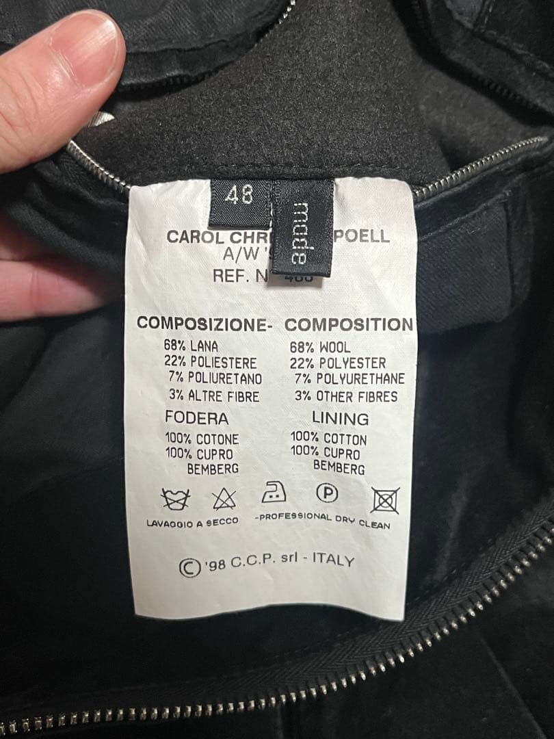 98aw CAROL CHRISTAIN POELL ベロアジャケット