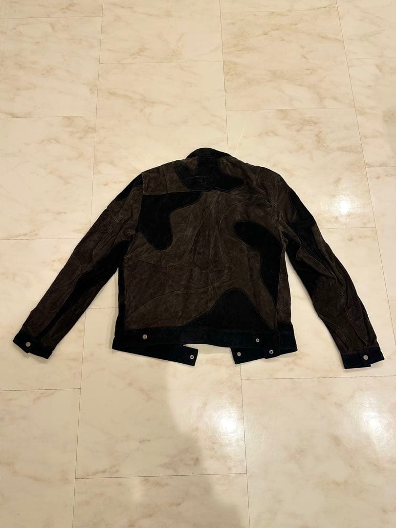 ZARA MAN シングルライダースジャケット ダークブラウン/ブラック M