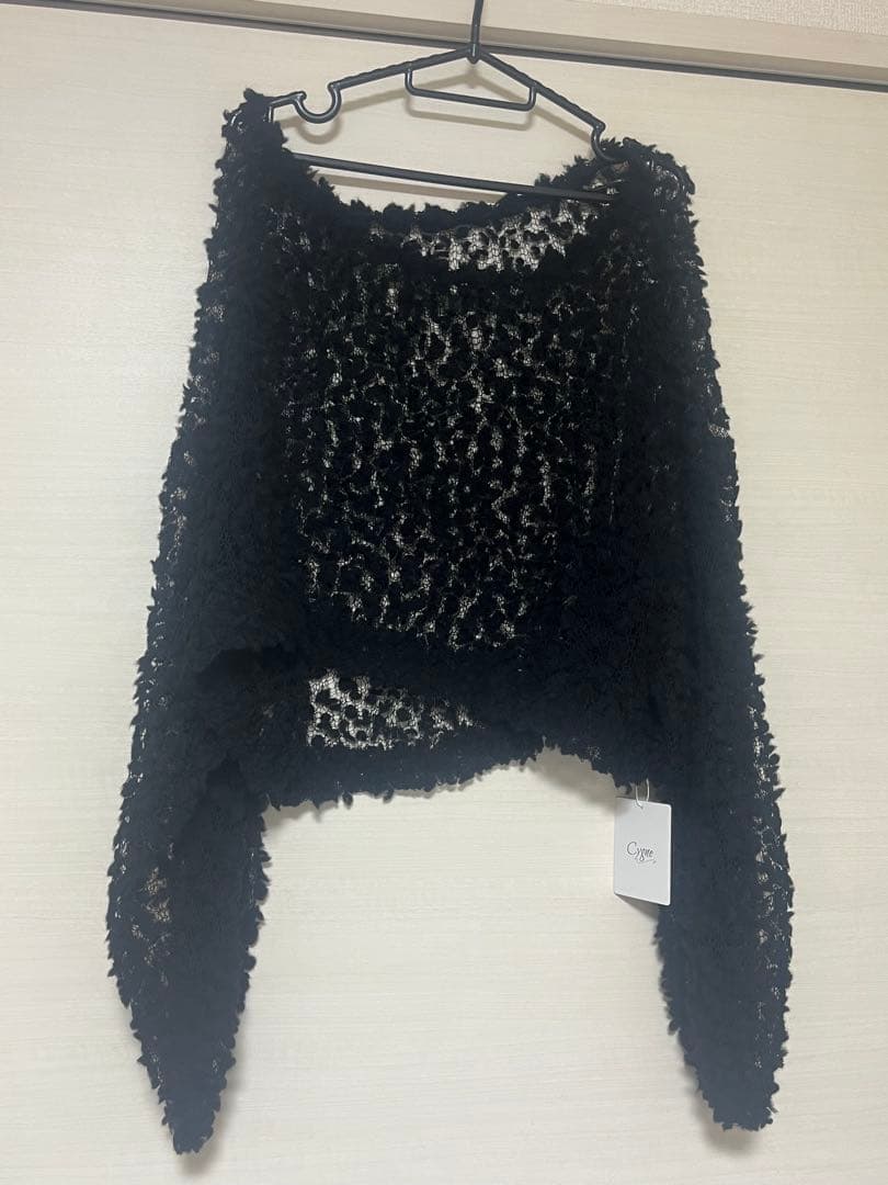 cygne ポップコーン透けニット Samuel シーニュ　ブラック　黒　ニット