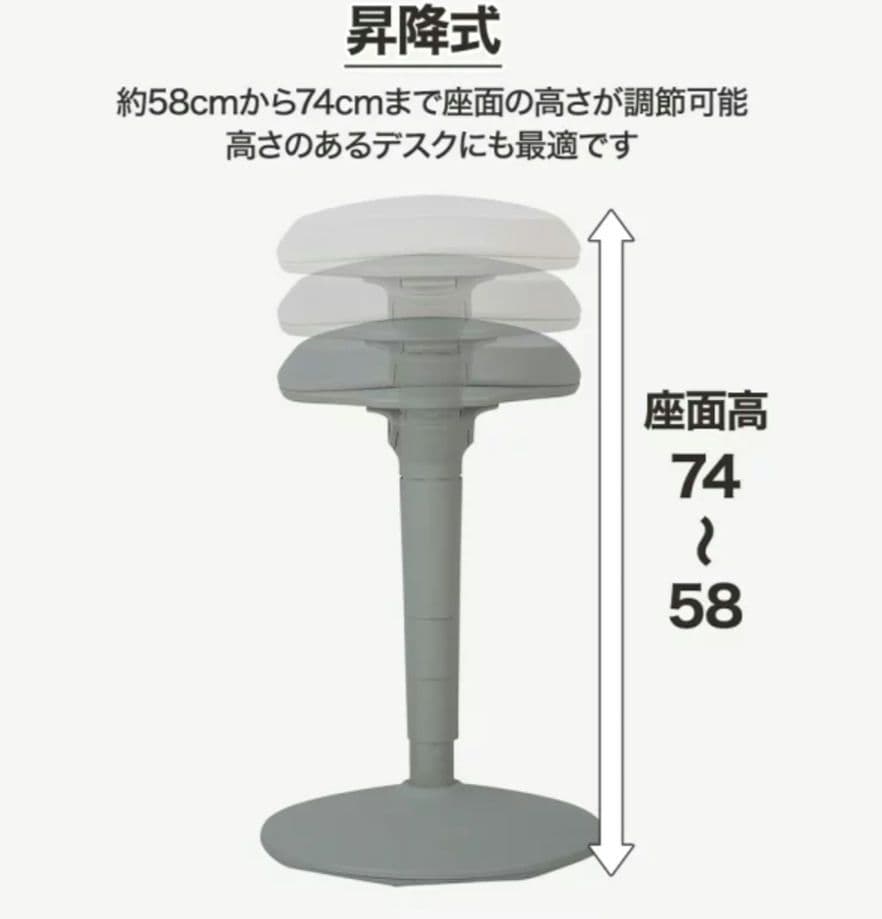 ニトリ スタンディングバランスチェア(OC301) 黒 勉強椅子 勉強机 集中力