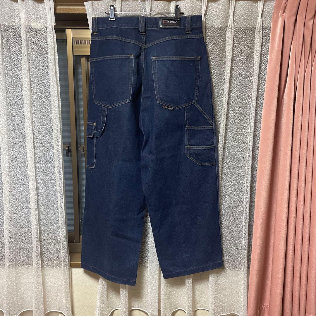 FUBU フブ　 激レア❗️ワイドカーゴパンツ　ウエスト36 激太ジーンズ　デニム