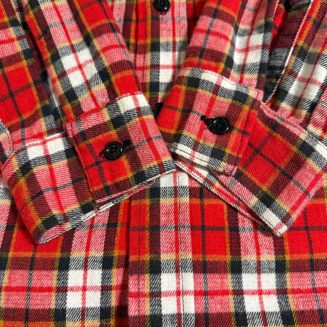 60s 70s 森タグ FIVE BROTHER フランネルチェックシャツ XL