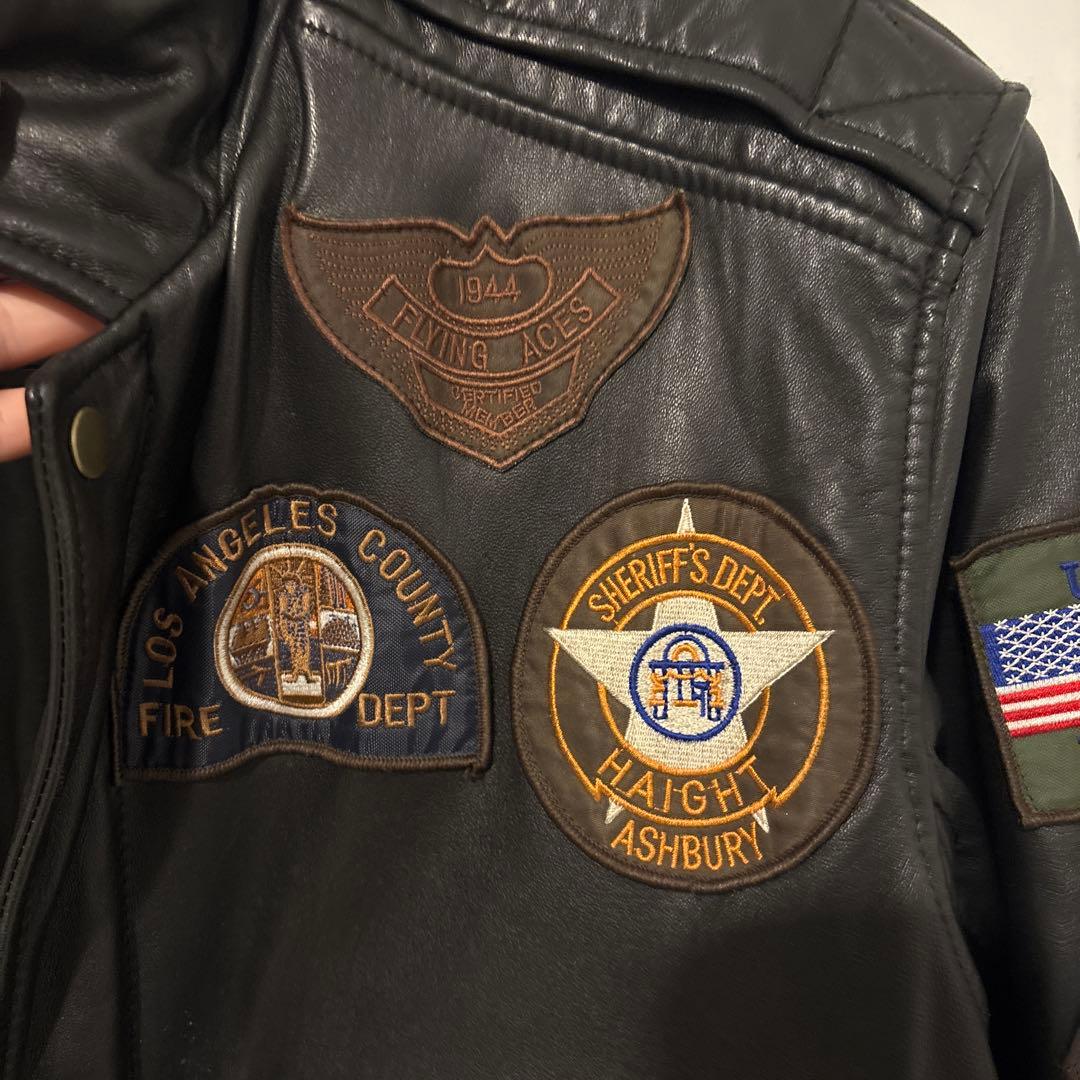 フリーダム　黒レザージャケット　羊皮