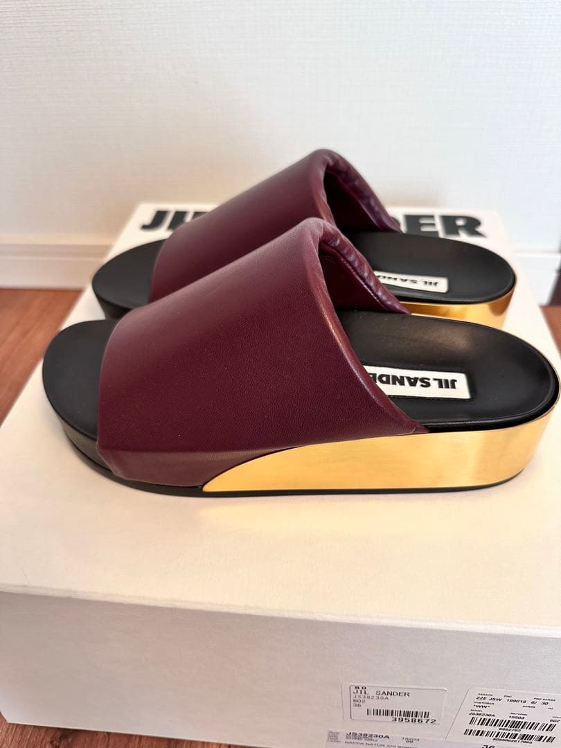ジルサンダー　JIL SANDER ボルドー　サンダル