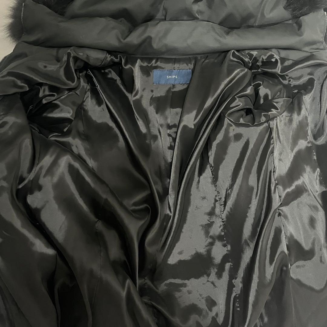 SHIPS ファーフードミドルダウン フォックスファー 38 美品