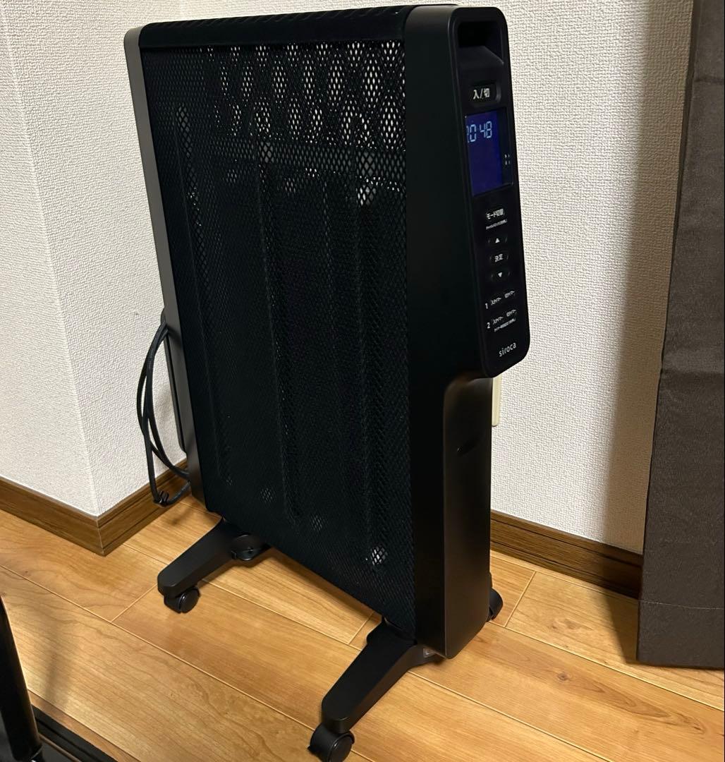 siroca 電気ヒーター 温度表示機能付き　ブラック