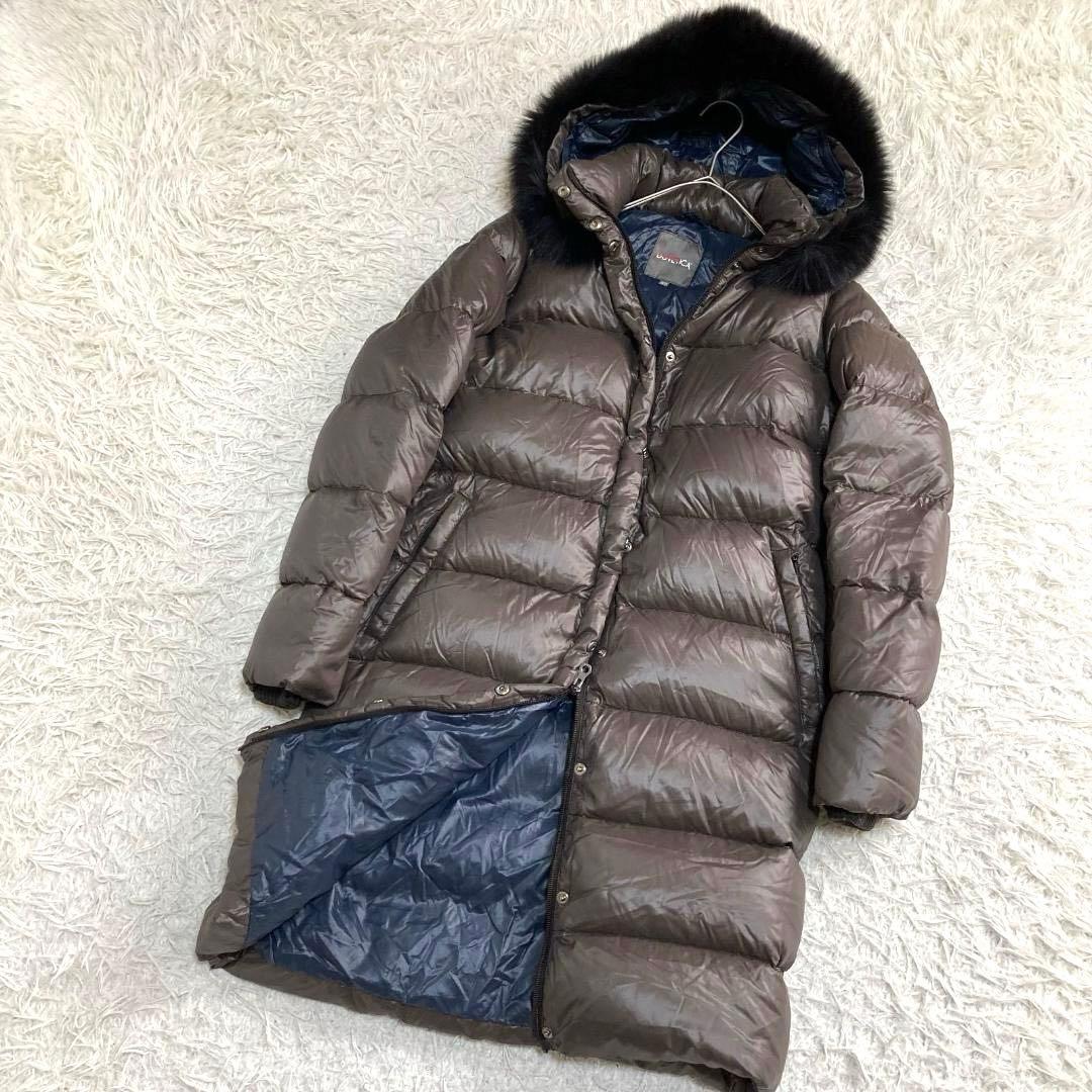 17201✨デュベティカ 42 L デネブ ラクーンファー ダウンコート 茶