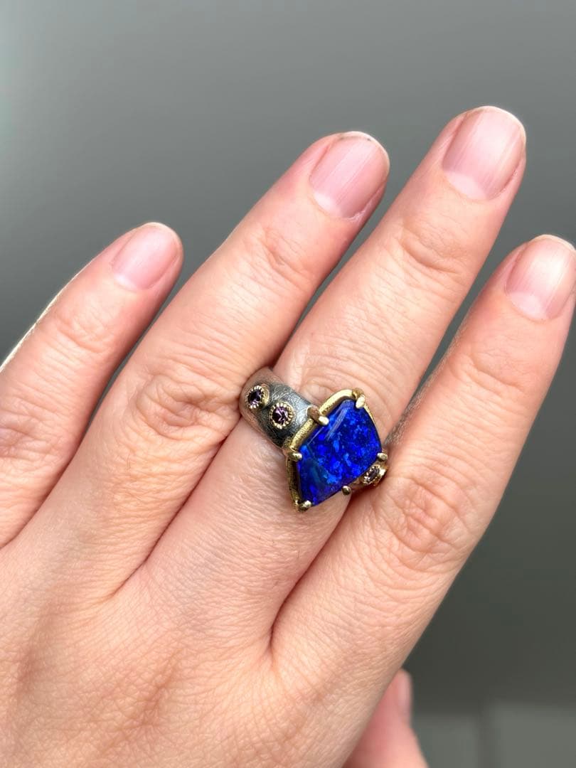 【極美品】bondlamp ボルダーオパール　カラーチェンジガーネット　リング