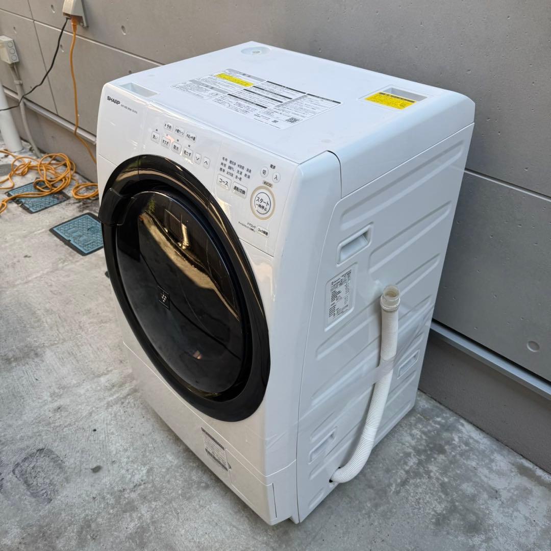 02★2022年製美品★シャープ　ドラム式洗濯機　7KG 熱乾燥　一人暮らし