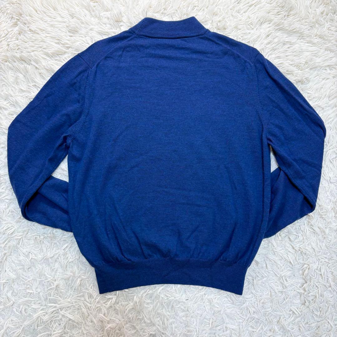 GRAN SASSO　モックネック　ウール　12G ニット 杢ブルー