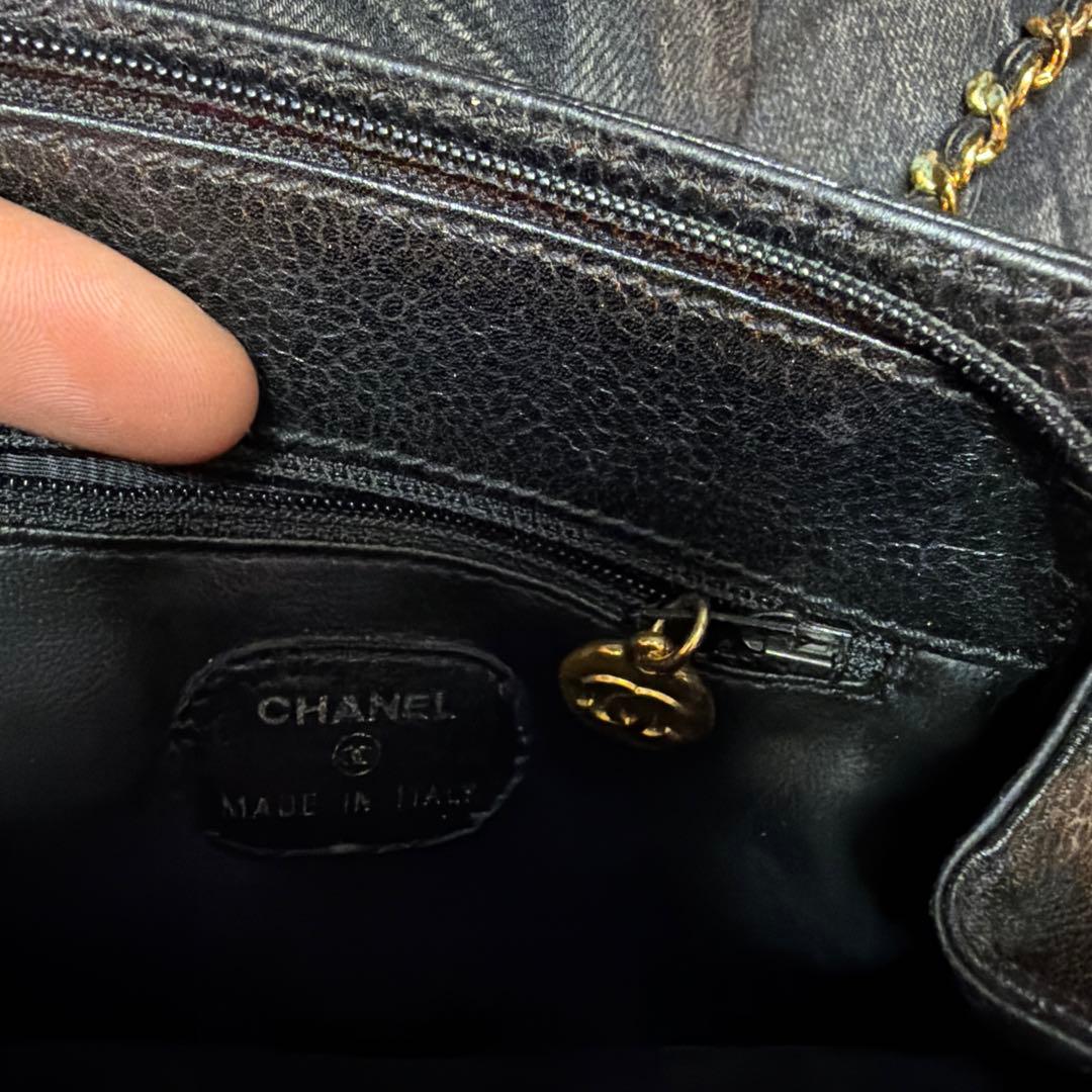 シャネル CHANEL キャビアスキン ミニチェーン ショルダーバッグ