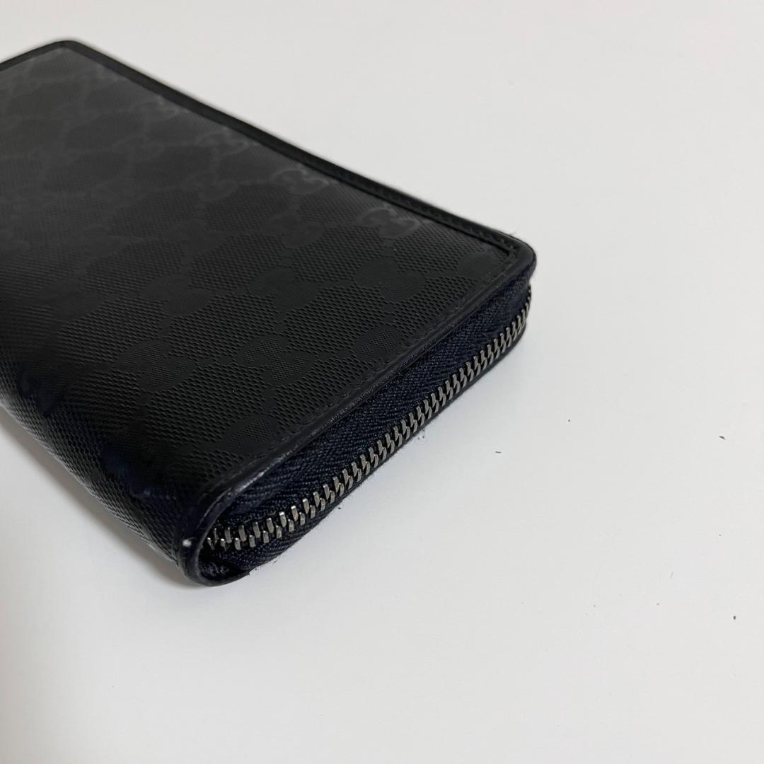 GUCCI グッチ ラウンドファスナー 長財布 GG柄 ブラック