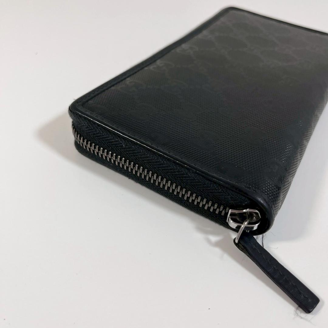 GUCCI グッチ ラウンドファスナー 長財布 GG柄 ブラック