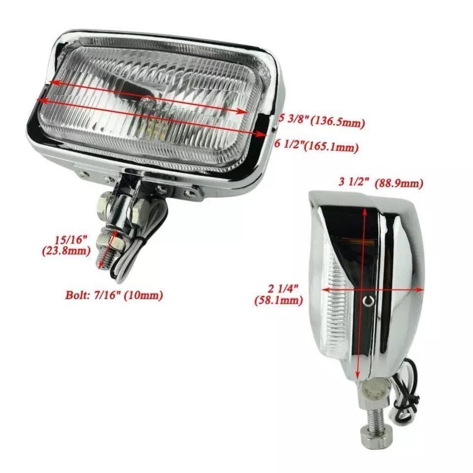 汎用 スクエア ヘッドライト 2個セット ビンテージ チョッパー ハーレ管理Z2