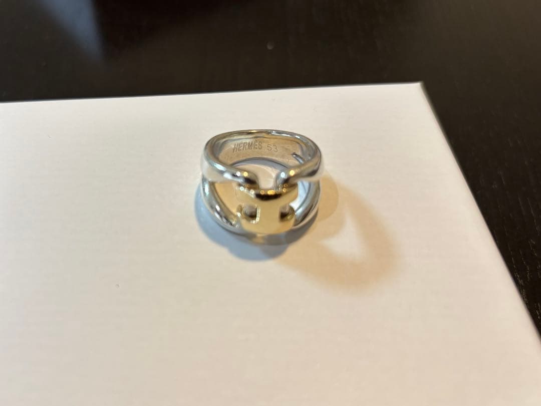 エルメス ヴィンテージ　ヒストリーリング 表記サイズ53 SV YG コンビ