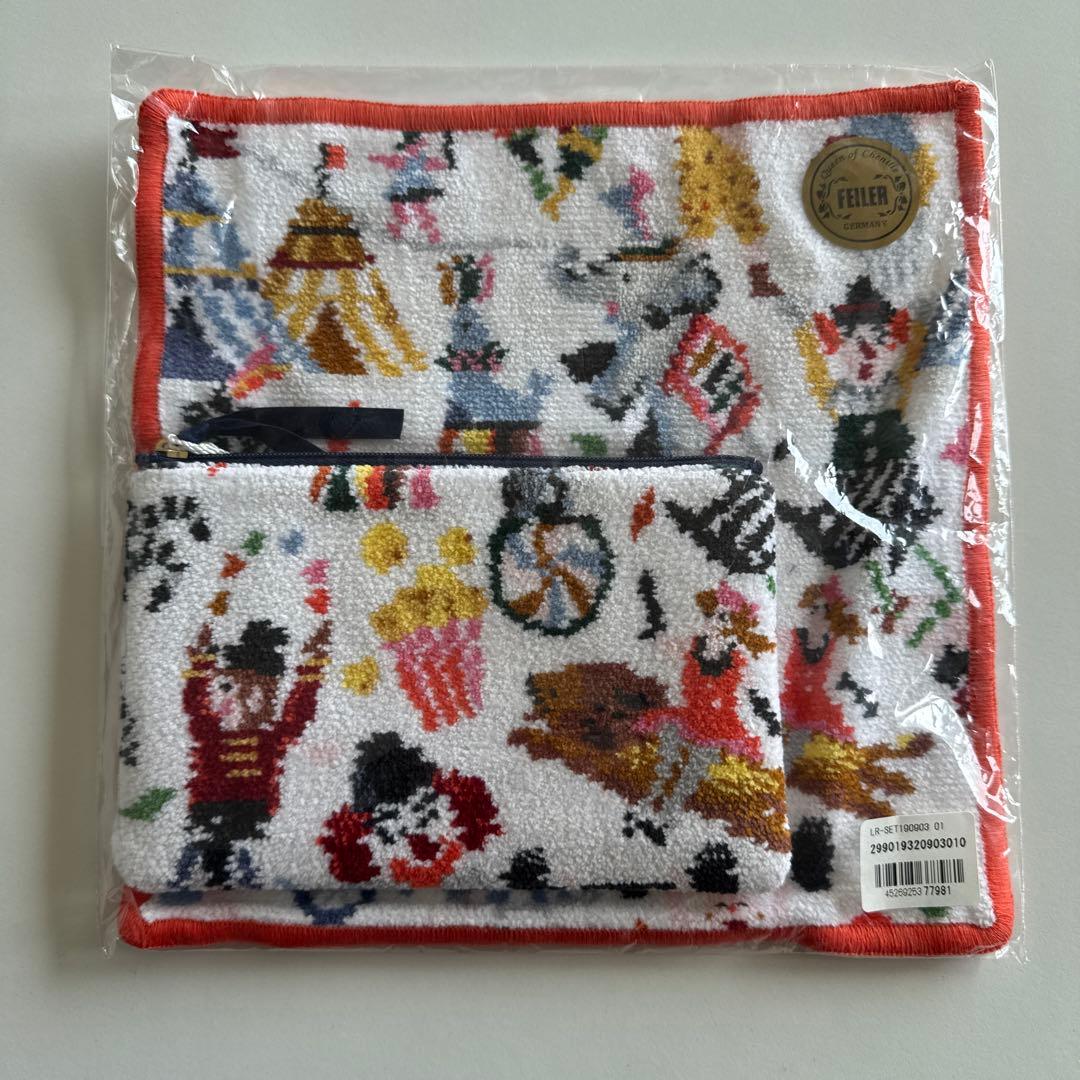 フェイラー サーカスモチーフ ハンカチ•ポーチ 2点セット