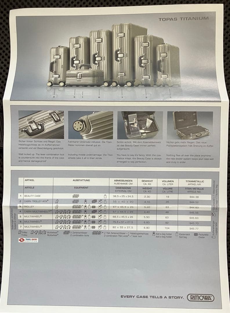 美品未使用★RIMOWA キャリーケース 63L