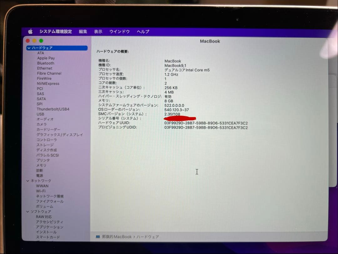 Apple MacBook 2016 12インチ　Intel m5 512GB