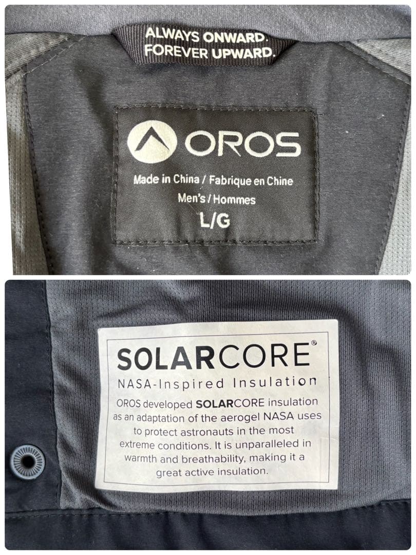 【美品】OROS/オロス オリオンパーカー SOLARCORE NASA 黒