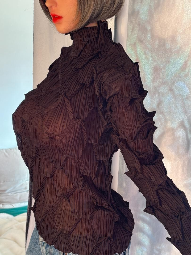 ISSEY MIYAKE 変形 立体プリーツ プリーツブラック M