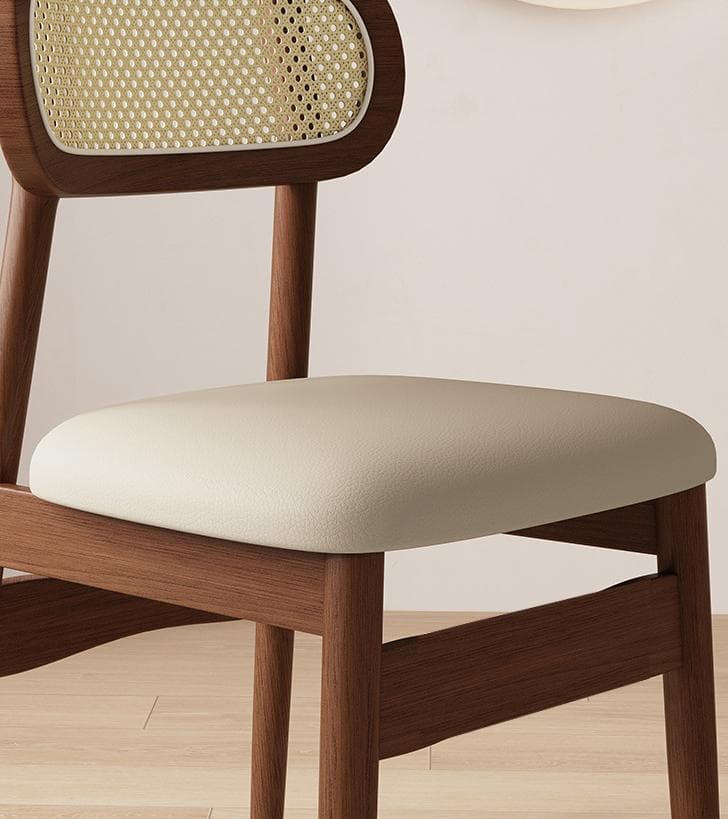 新品 ラウンド ラタンチェア 北欧 ミッドセンチュリー レザークッション