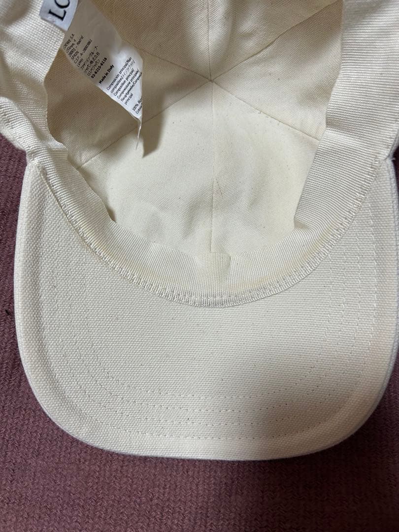 22時まで値下げ　ロエベ　帽子　キャップ　オフホワイト　夏