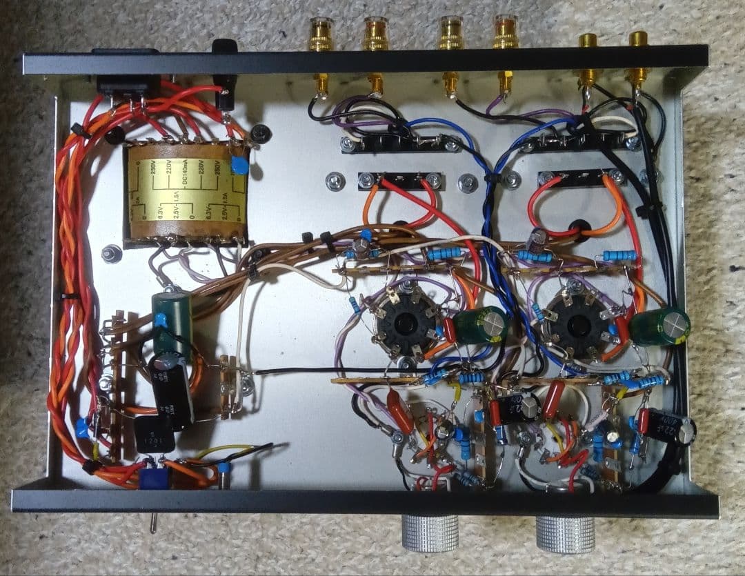 6V6ビーム管接続シングル真空管アンプ　自作　新品